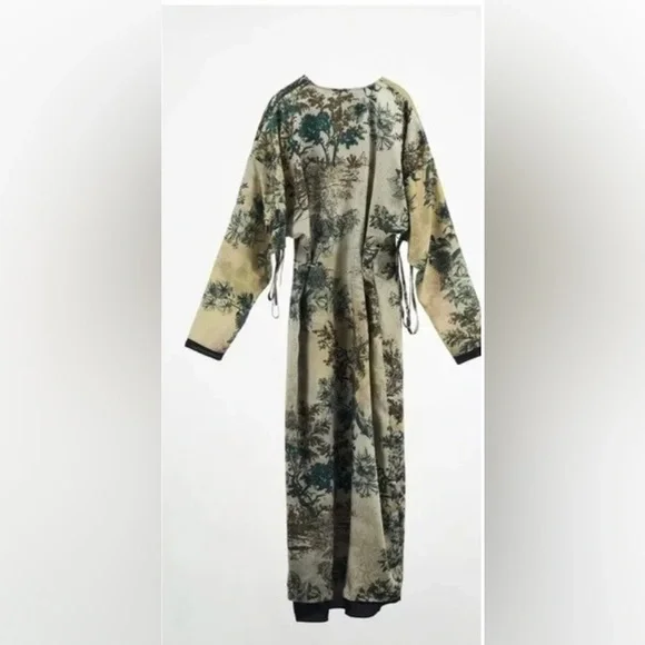 ZARA PRINTED WRAP ROBE - Picture 7 of 8